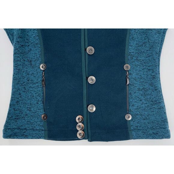 Women's Blue Vest with Button Detail - Picture 3 of 7